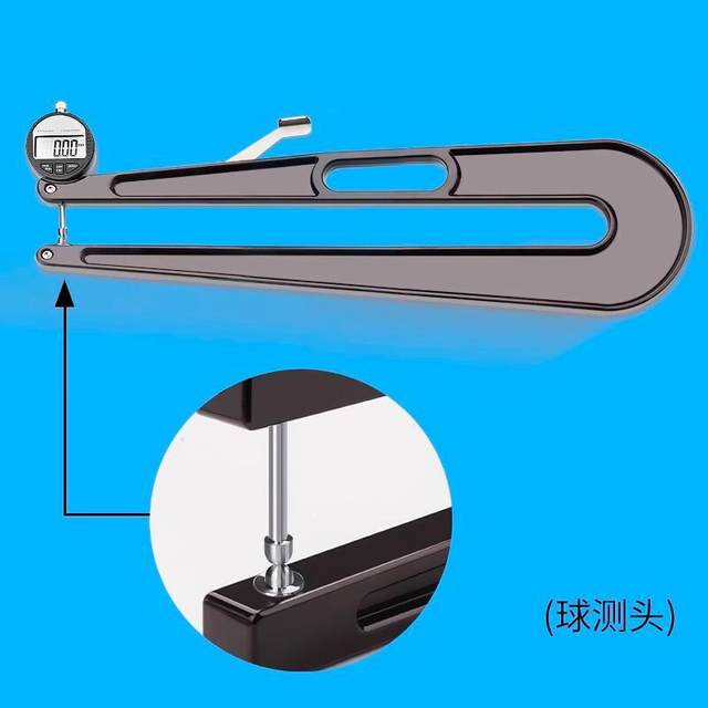 Large span thickness gauge 0-10/25/30/50 digital display deep throat thickness gauge large pressure plate sponge thickness gauge 450mm