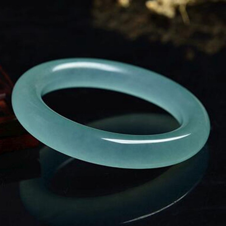FACTORY DIRECT S ROUND STRIP ICE QUARTZITE JADE BRACELET A GOODS LIGHT BLUE JADE JADE BRACELET FEMALE LIVE BROADCAST SUPPLY