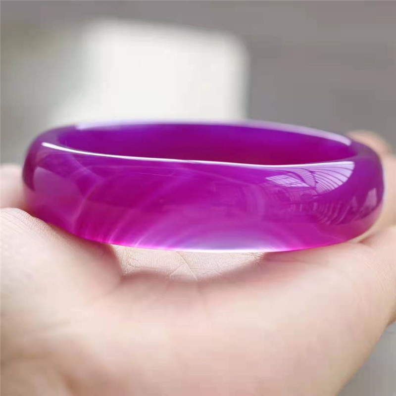 MANUFACTURER PURPLE AGATE BRACELET WIDE STRIP PURPLE CHALCEDONY JADE BRACELET WIDENED AND THICKENED JADE BRACELET TO SEND MOTHER BRACELET LIVE GIFT GOODS