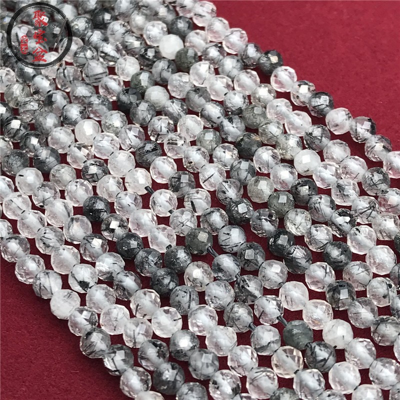 BLACK HAIR CRYSTAL FACETED FACETED LOOSE BEADS 2MM 3MM 4MM ANGLE NATURAL CRYSTAL LOOSE BEADS DIY SEMI-FINISHED PRODUCTS