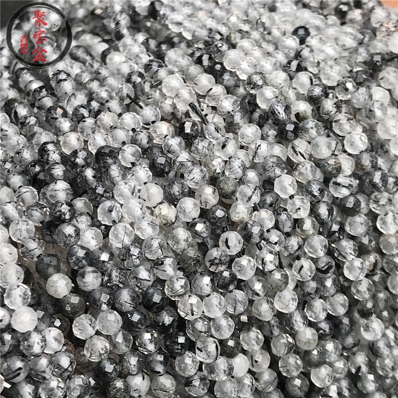 BLACK HAIR CRYSTAL FACETED FACETED LOOSE BEADS 2MM 3MM 4MM ANGLE NATURAL CRYSTAL LOOSE BEADS DIY SEMI-FINISHED PRODUCTS