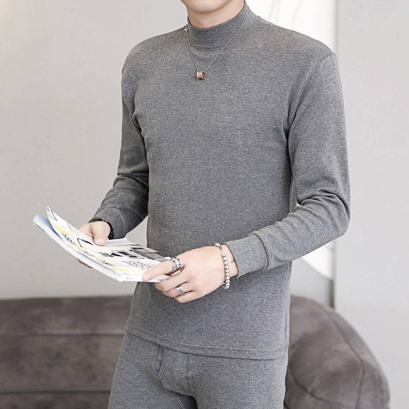 AUTUMN AND WINTER WARM AUTUMN CLOTHES AUTUMN PANTS SET FOR MEN MIDDLE-AGED AND ELDERLY THERMAL UNDERWEAR LINE CLOTHES LINE PANTS BASE SHIRT SUIT MEN