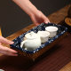 Handmade bamboo weaving storage box with lid desktop finishing box antique travel storage bag tea box tea cage tea set storage basket