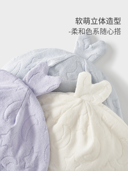 童泰婴儿胎帽纯棉0-3月新生儿护囟门帽初生儿帽子宝宝双层防风帽 — 5