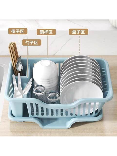 Drain bowl, plate rack, dish storage rack, sink storage rack, tableware, household kitchen countertop, bowl, chopsticks, water filter storage box