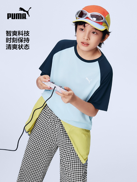 PUMA彪马童装新款儿童短袖T恤网眼舒适透气速干圆领运动T — 2