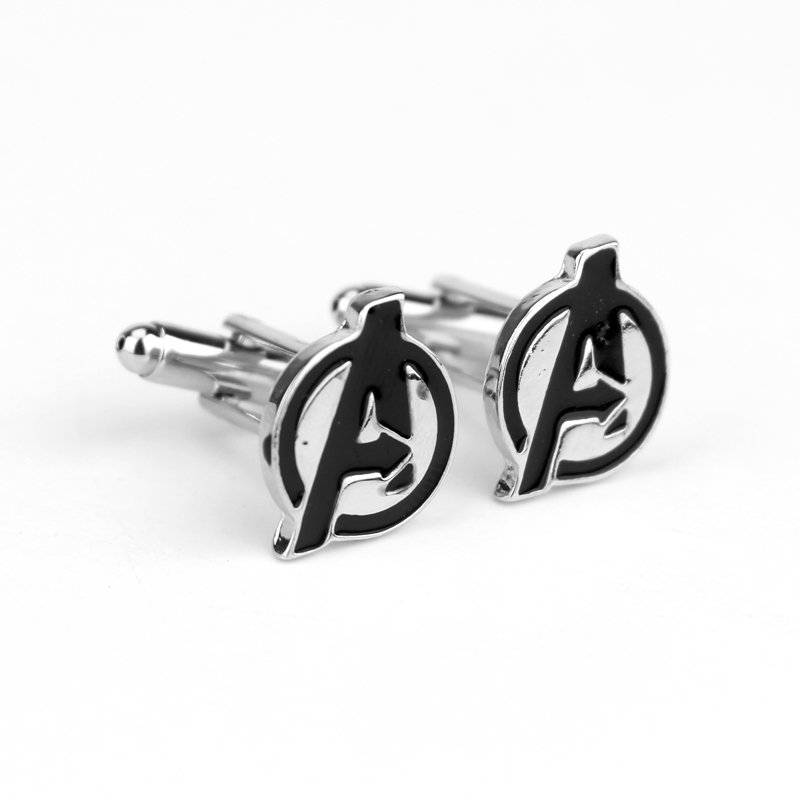 EUROPEAN AND AMERICAN MOVIES: AVENGERS CRESTS CUFFLINKS IRON MAN SPIDER-MAN CAPTAIN AMERICA MASK CUFFS