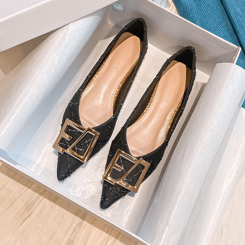 MEILING POINTED TOE ??女 2022 SPRING NEW VERSATILE FLAT EVENING EVENING BREEZE GENTLE SHOES FAIRY PLUS SIZE WOMENS SHOES