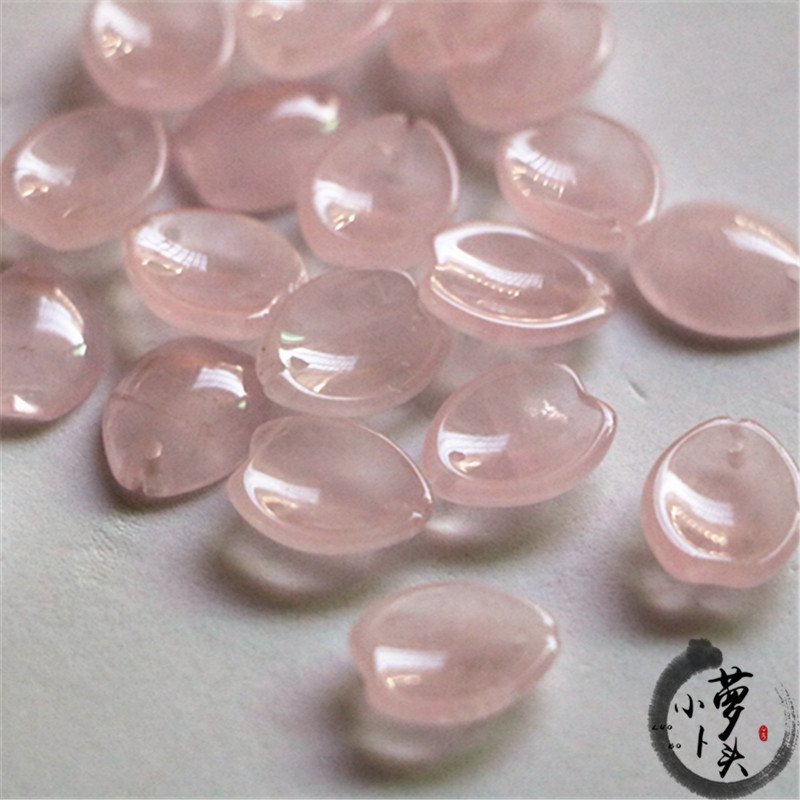 12*16M NATURAL PINK CRYSTAL CHERRY BLOSSOM PETALS LEAVES ANCIENT STYLE HAIRPIN HAND-MADE HOSTA FLOWER MATERIAL DIY JEWELRY ACCESSORIES