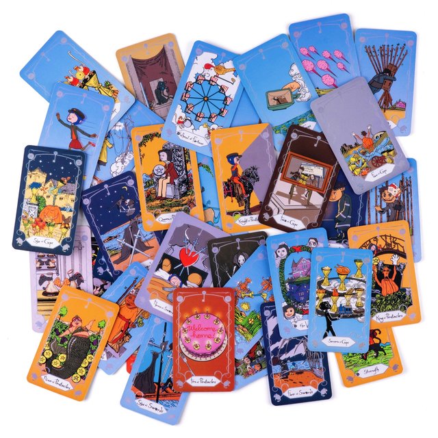 可爱卡通鬼妈妈塔罗牌 the others tarot 传统泛韦特卡牌