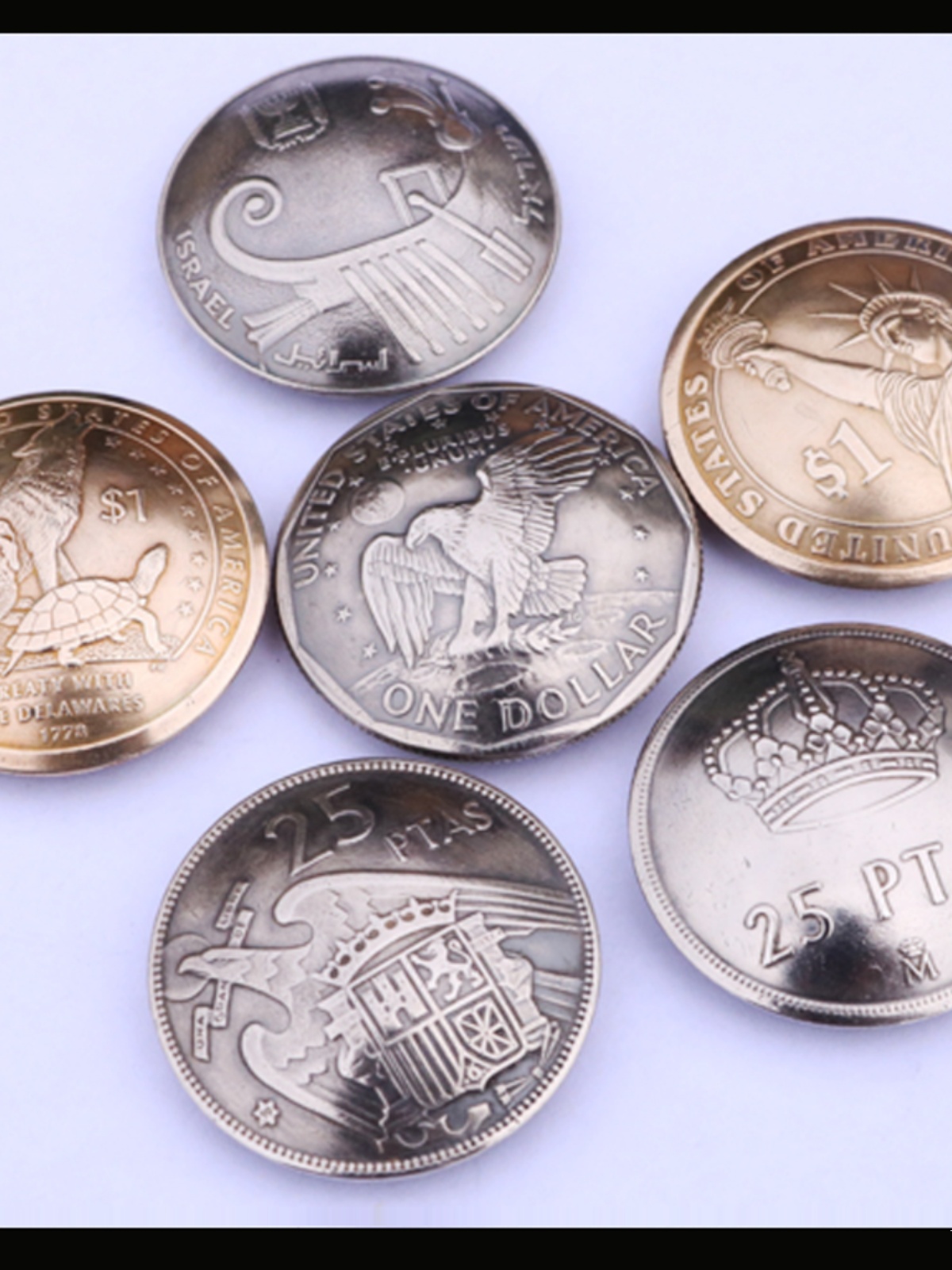 HANDMADE DIY VINTAGE GENUINE MONEY CLOTHES DECORATION BUCKLE COIN CUFFLINKS LEATHER GOODS CAI CLOTH BUCKLE COIN BADGE 26-27MM