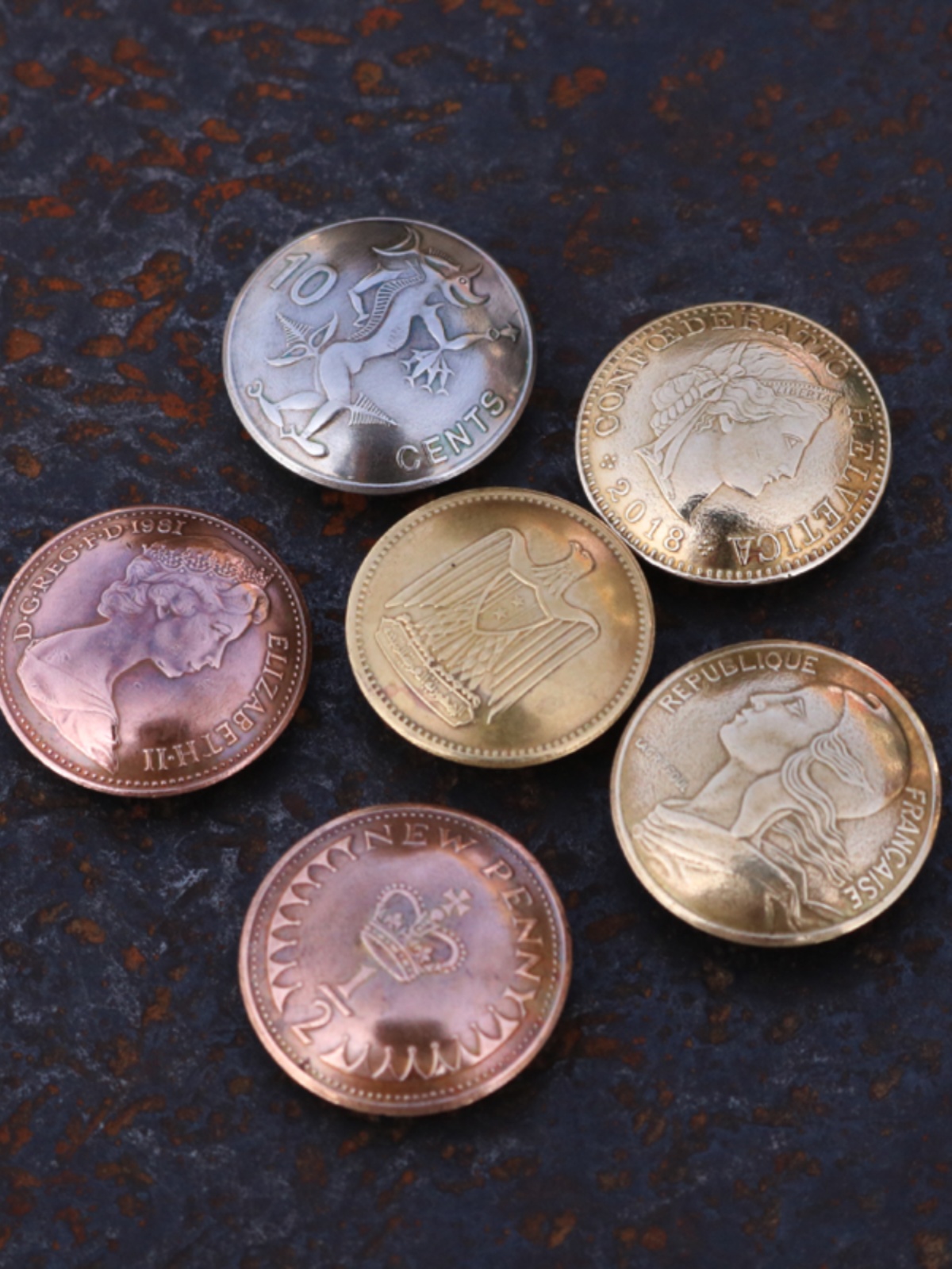HANDMADE DIY VINTAGE GENUINE MONEY CLOTHES BUTTON COIN BUTTON CUFFLINK LEATHER GOODS CAI CLOTH BUCKLE METAL BADGE 16-17MM