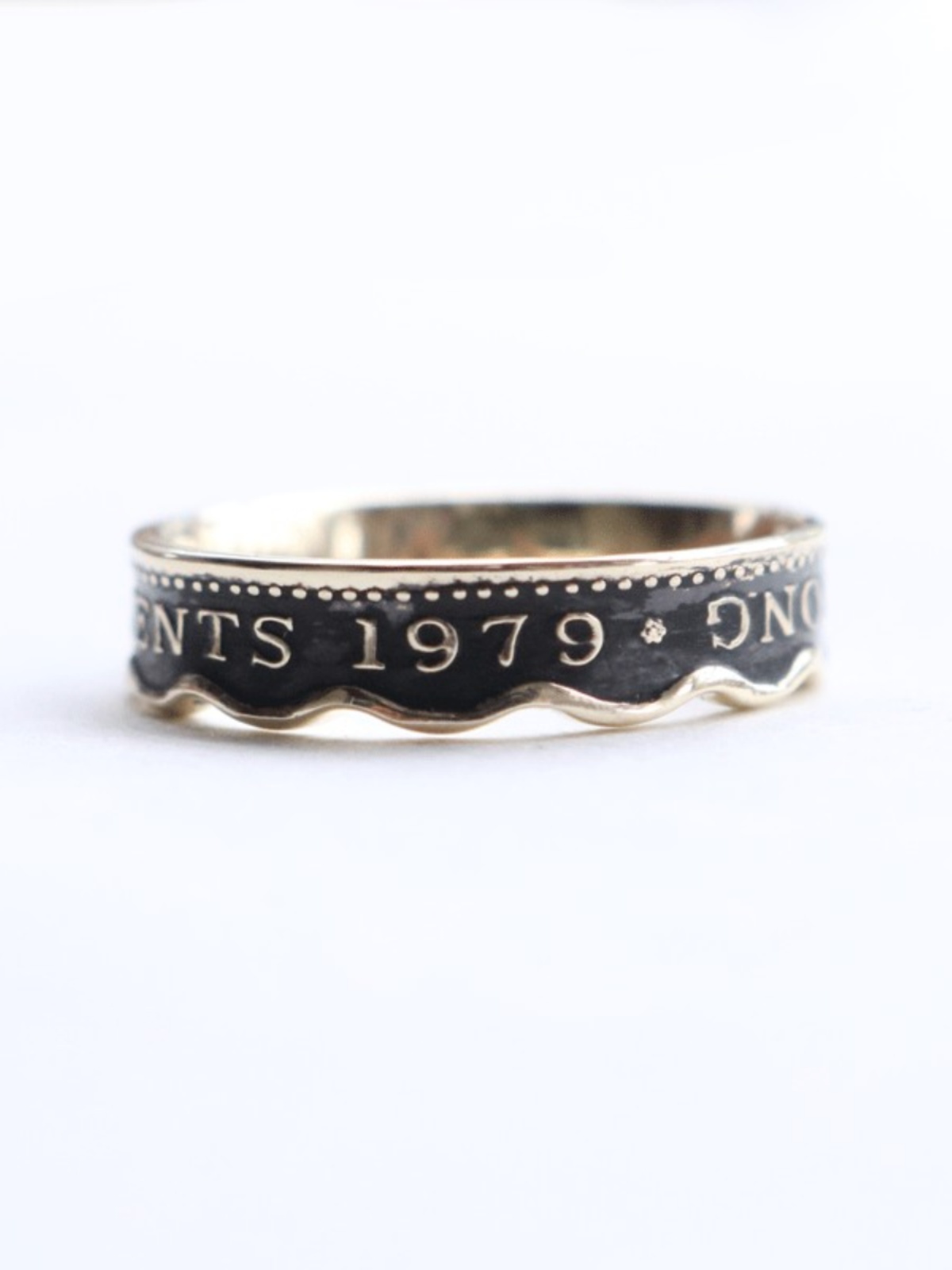 [ANCIENT HANDMADE]REAL COINS VINTAGE RINGS RINGS HONG KONG 2 MILLI ANCIENT COINS HANDMADE COINS RINGS RINGS WOMENS MODELS