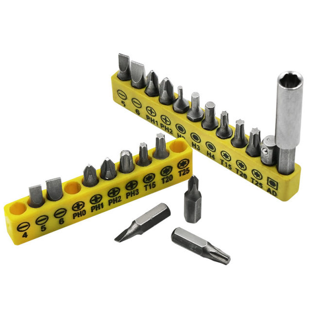 Charging drill bit lengthening rod 10 batch head set electric screwdriver one-shaped cross cutter head 33 combination