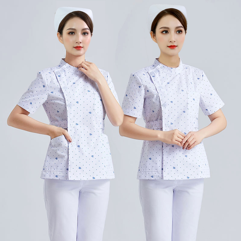 FLORAL NURSE UNIFORM SHORT SLEEVE FEMALE SUMMER SPLIT SUIT NURSING HOME MOTHER AND BABY CONFINEMENT SISTER ORAL CARE WORK CLOTHES LONG SLEEVED