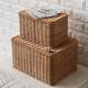 European storage box bedroom with cover clothes sorting box imitation rattan woven covered storage basket wardrobe storage basket
