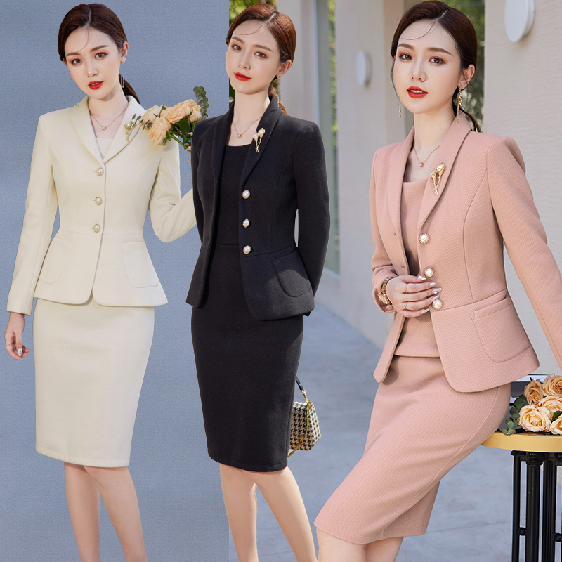SPRING AND AUTUMN NEW SHORT SUIT WOMENS JACKET TEMPERAMENT LADY LITTLE FRAGRANCE PROFESSIONAL DRESS SLIM SUIT SKIRT