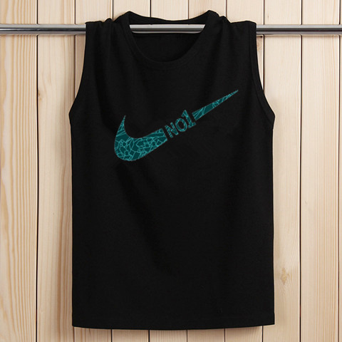 MENS VEST COTTON SPORTS TIDE BRAND WHITE HURDLE SLIM TYPE LARGE SIZE SLEEVELESS T-SHIRT YOUTH SUMMER BASE FITNESS