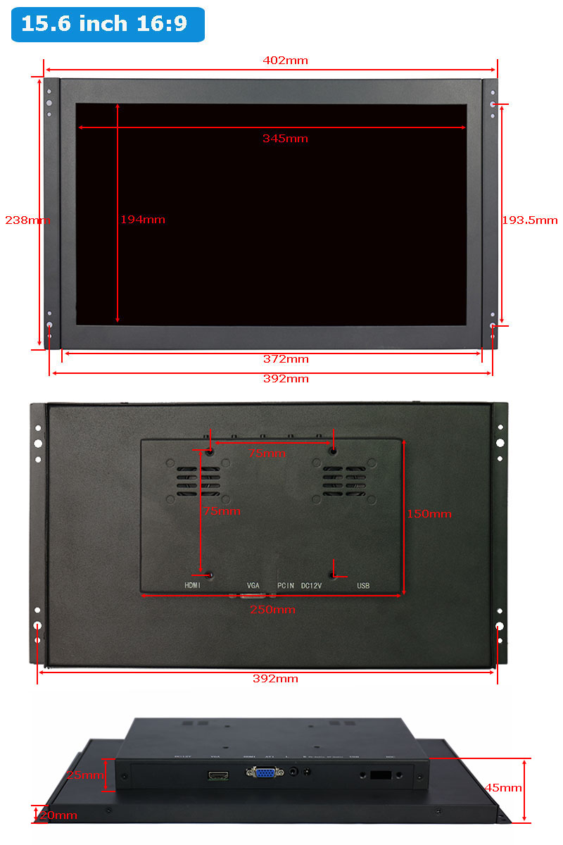 BRAND NEW 15 15.6 INCH LCD WIDE SCREEN HD HDMI VGA 1920*1080 CAPACITIVE TOUCH