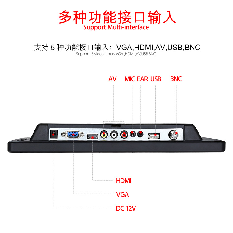 11.6 INCH 13.3 INCH PORTABLE MONITOR 16:9 RESOLUTION 1366*768HDMI VGA CAN BE WALL-MOUNTED