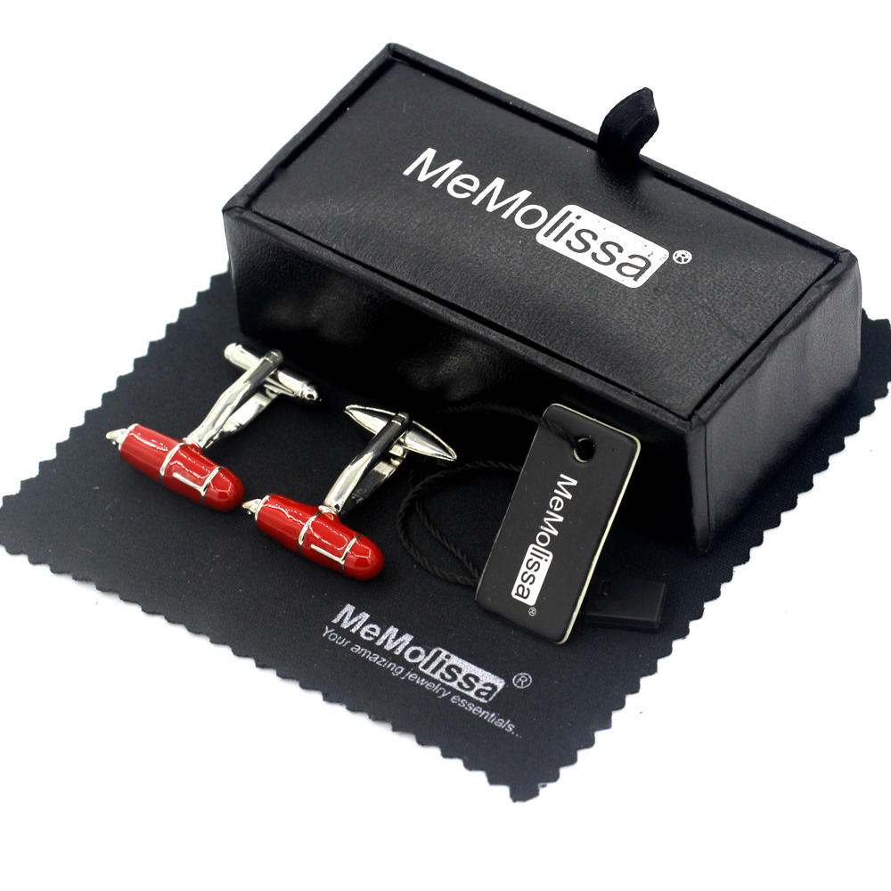 BOXED PREMIUM FRENCH CUFF CUFF STUDS MENS CUFFLINKS EVERYDAY RED AND BLACK FOUNTAIN PEN CUFFLINKS