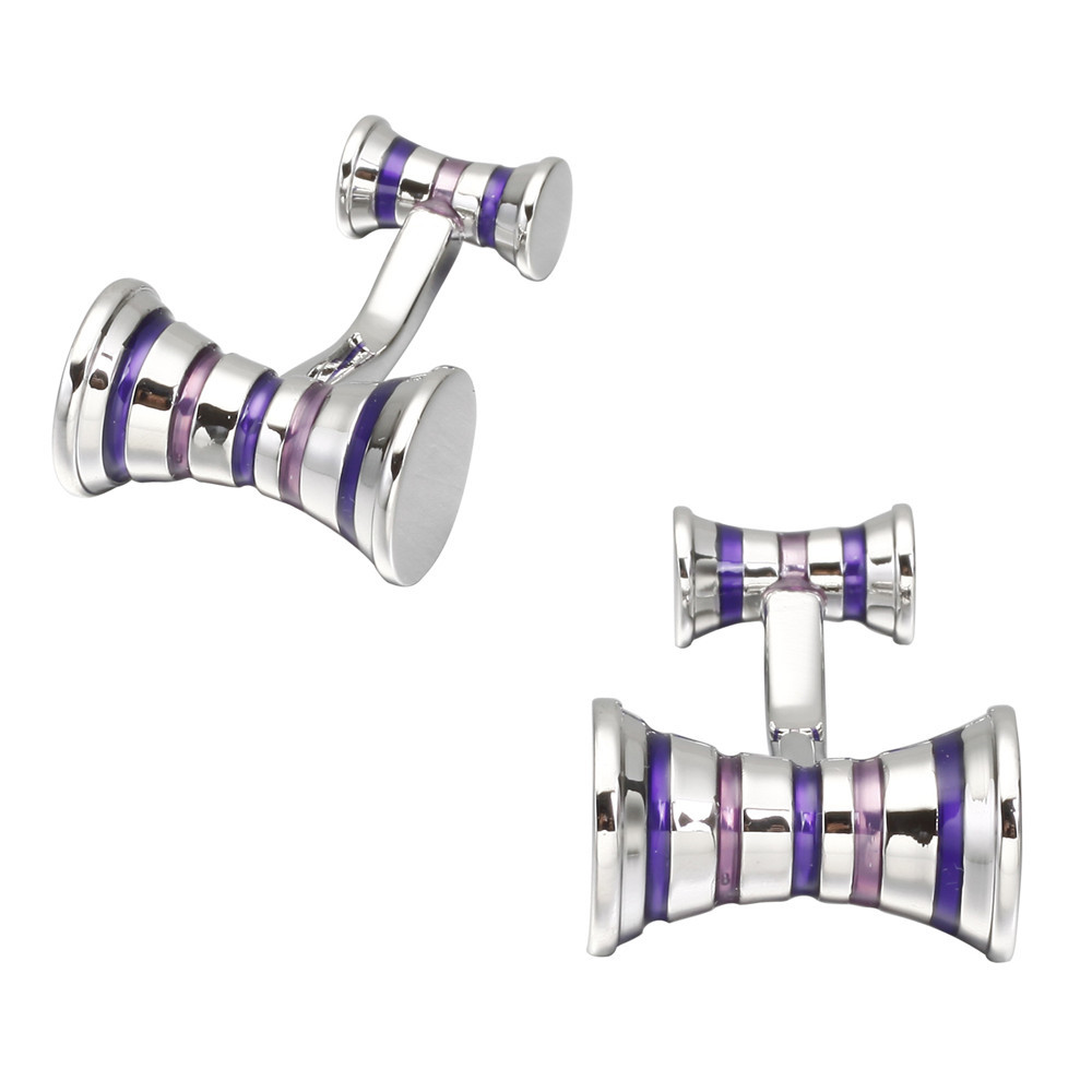 BOXED PURPLE TAPERED STRIPED CUFFLINKS FRENCH LONG-SLEEVED SHIRT ARMSTUDS SHIRT ACCESSORIES CUFFLINKS