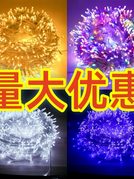 户外防水led小彩灯闪灯氛围公母插串灯满天星星灯布置挂树装饰灯