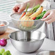 Stainless steel drain basket wash basin food grade rice basin rice basket double-layer water filter basket net