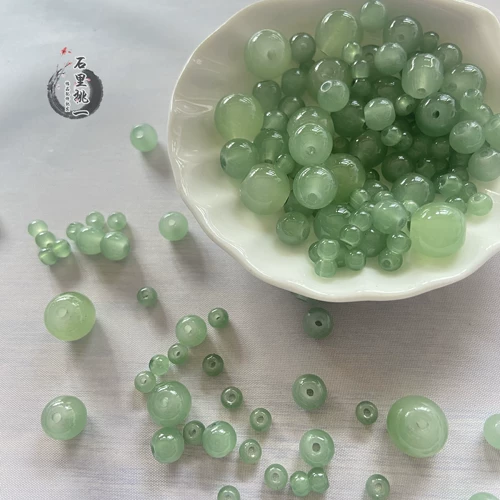 Бусины из нефрита, плетеный браслет ручной работы, ожерелье, стеклянный аксессуар для волос, 10mm, связать своими руками