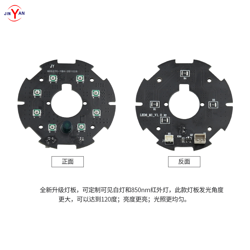 60 원형 플레이트 감광 제어 850 백색광 적외선 보드 맞춤형 라이트 보드는 JINYAN의 카메라 보드 대부분을 장착 할 수 있습니다
