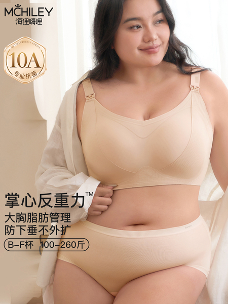 大胸大码哺乳内衣产后喂奶专用聚拢防下垂孕妇文胸罩怀孕期棉女全