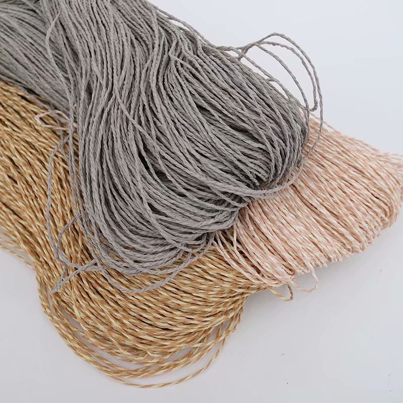 SECTION DYED RAFFIA SUMMER STRAW HAT THREAD HOOK HAT BAG SUMMER COOL HAT HAND-WOVEN DIY MATERIAL BAG HOOK NEEDLE THREAD