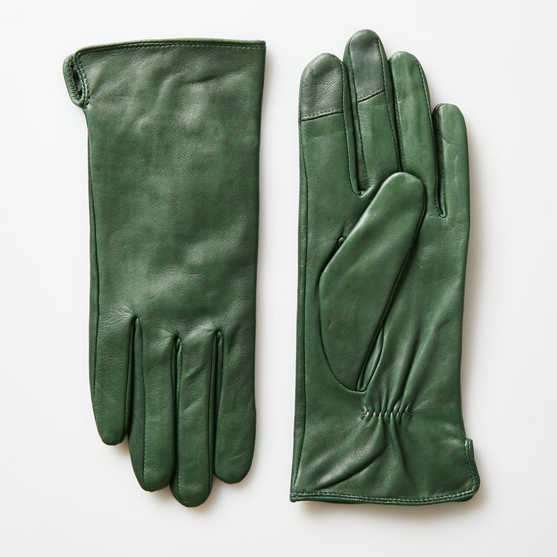 IMPORTED GOATSKIN GLOVES WOMENS TOUCH SCREEN LEATHER GLOVES THIN DRIVING AUTUMN AND WINTER WARM FLEECE SHORT FASHION