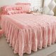 Class A pure cotton clamp bed skirt single piece bed cover three piece set non-slip lace lace princess style bed sheets universal in all seasons
