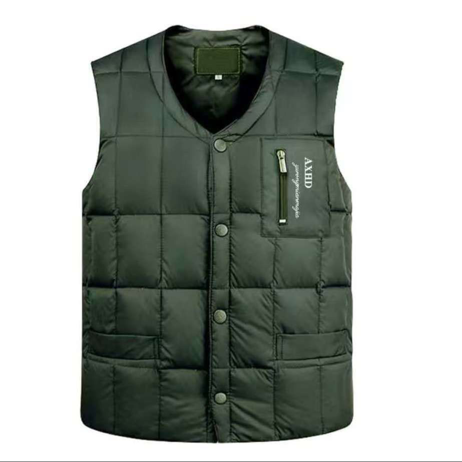 FLEECE AND THICKENED MENS VEST AUTUMN AND WINTER WARM DOWN COTTON SHOULDERS FOR MIDDLE-AGED AND ELDERLY LOOSE PLUS-SIZE CASUAL DAD CLOTHES