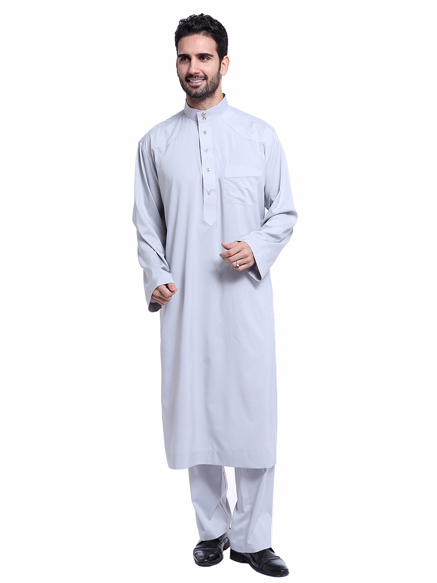 MIDDLE EASTERN SAUDI ETHNIC STYLE MENS ROBE DUBAI ARAB MALAY CLOTHING ARAB MEN KAFTAN SUIT