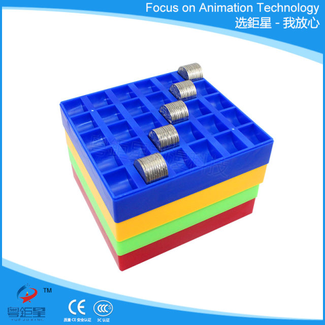 1一元300装硬币盒超市银行一块钱游戏币盒子红色收纳盒卡币盒数币