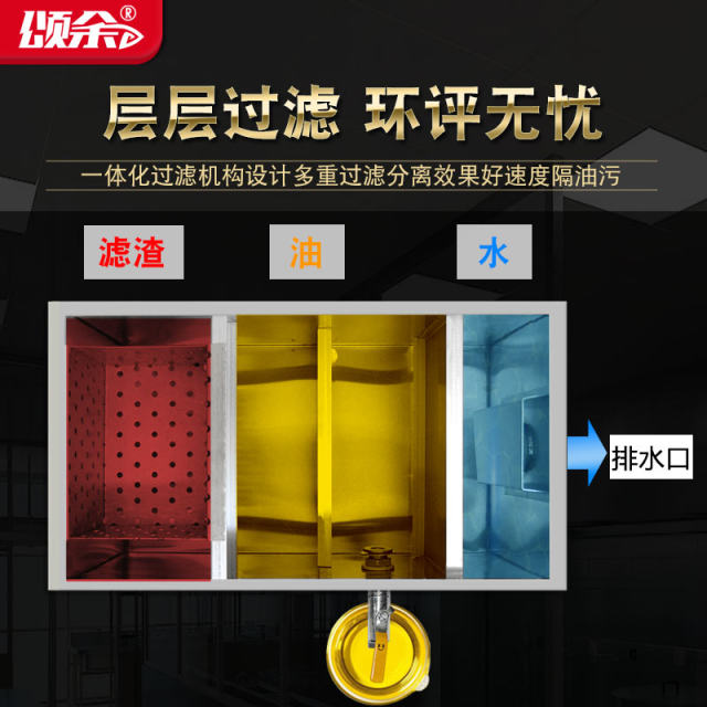 酒店厨房油水分离器过滤器商用水油污水沉淀饭店不锈钢地埋隔油池