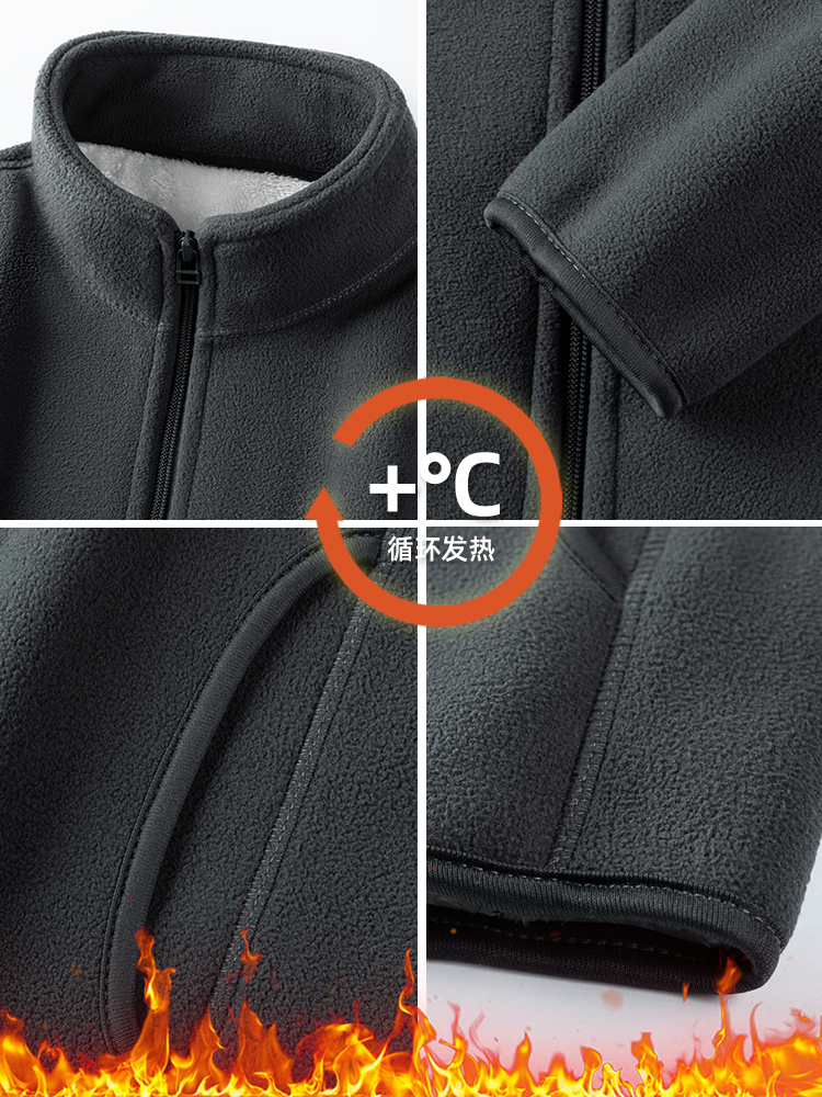 URGENT  CLEARANCE PRICE  HEAVYWEIGHT AUTUMN AND WINTER VELVET WARM CASUAL SWEATSHIRT SOLID COLOR LOOSE FLEECE JACKET MEN