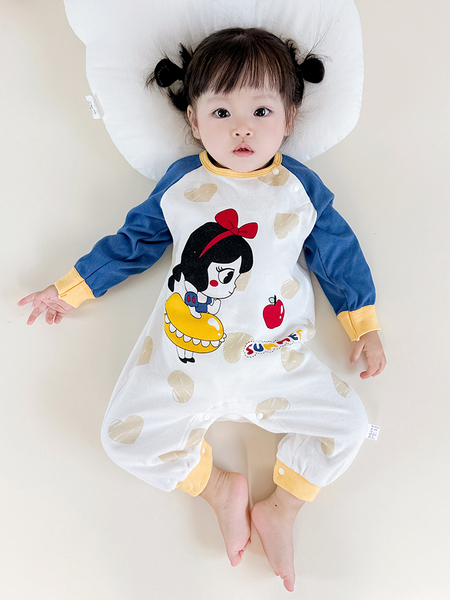 新款纯棉长袖哈衣宝宝睡衣卡通爬服新生春秋衣服婴儿连体衣可外穿
