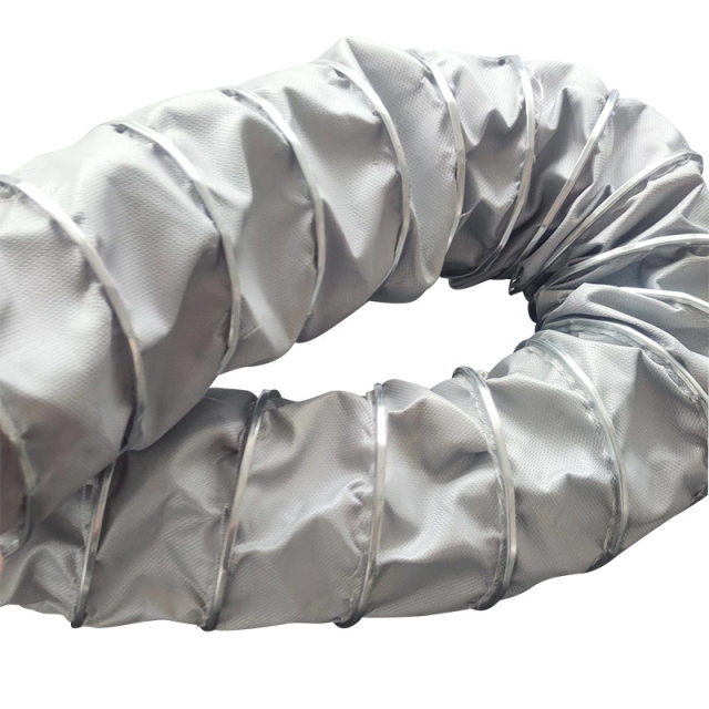 Gray fire-resistant flame retardant pipe high temperature corrosion resistant telescopic fiber cloth pipe steel wire hose industrial ventilation pipe smoke exhaust pipe