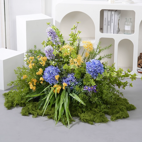 Смоделированная комбинация цветов ландшафтные украшения цветочный арт стол цветочный дорогой цветочный торговый центр окна «Зеленое растение ландшафтное украшение