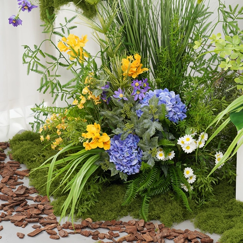 Смоделированная комбинация цветов ландшафтные украшения цветочный арт стол цветочный дорогой цветочный торговый центр окна «Зеленое растение ландшафтное украшение