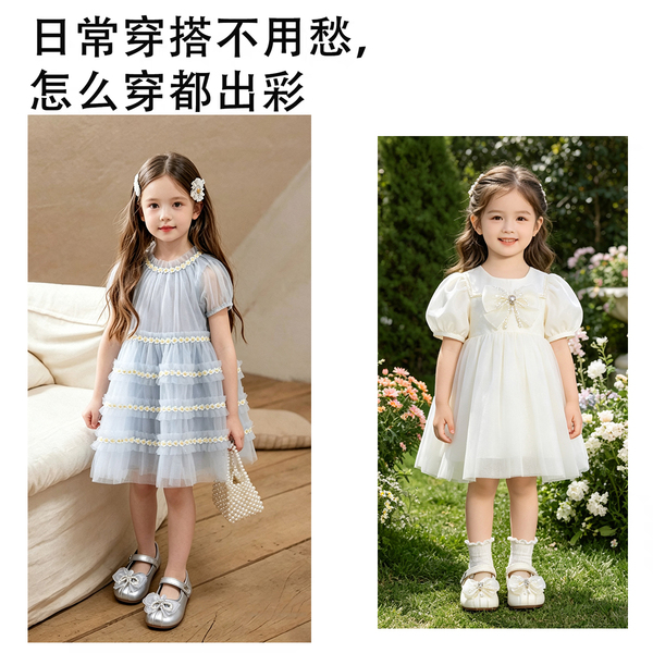 卓诗尼女童公主鞋儿童鞋子新款春秋皮鞋小女孩银色单鞋软底配裙子 — 2