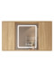Log wood color sliding door Feng Shui mirror cabinet hidden storage support customized size color bathroom storage hidden mirror