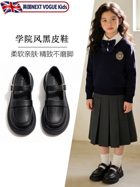 黑色小皮鞋女童学院风玛丽珍女百搭不累脚英伦风超软2026新款女款