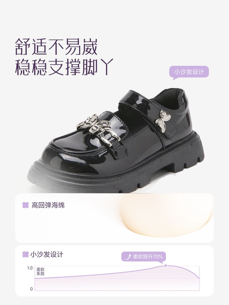黑色小皮鞋女童学院风增高女款百搭英伦风不累脚厚底圆头2026新款 — 3