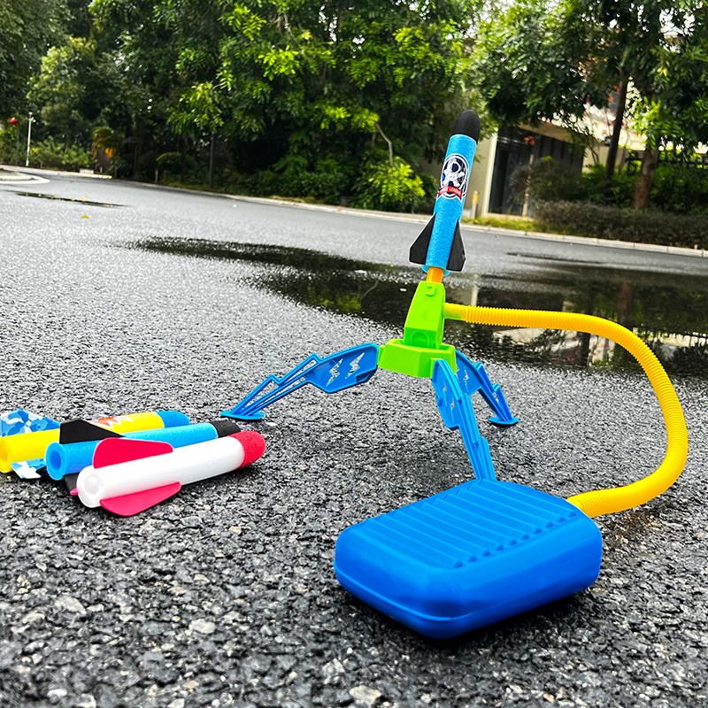 CHILDRENS DOUBLE FOOT PEDALING FLASHING ROCKET LAUNCHING FLYING CANNONBALLS OUTDOOR TOYS PARENT-CHILD PEDAL SMALL AIRPLANE