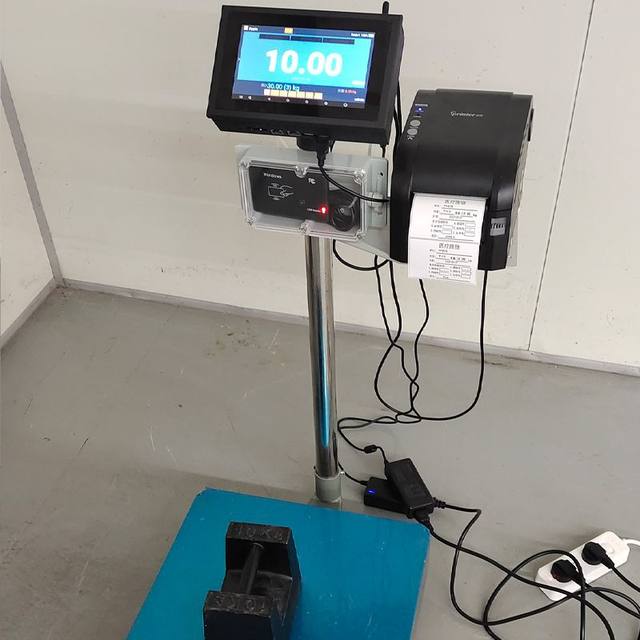 Weighing electronic scales with card swiping and label printing support for secondary development scales for hospital waste and other environments