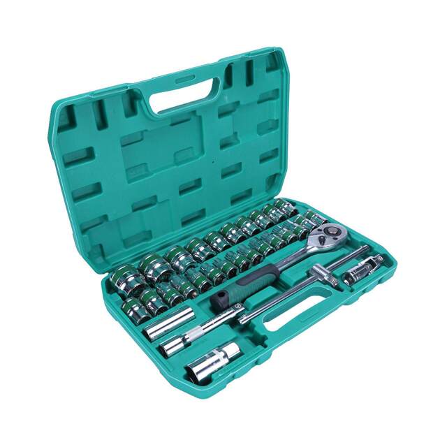 Factory direct sales sleeve tool set 32-piece green belt sleeve auto repair tool set hardware tools